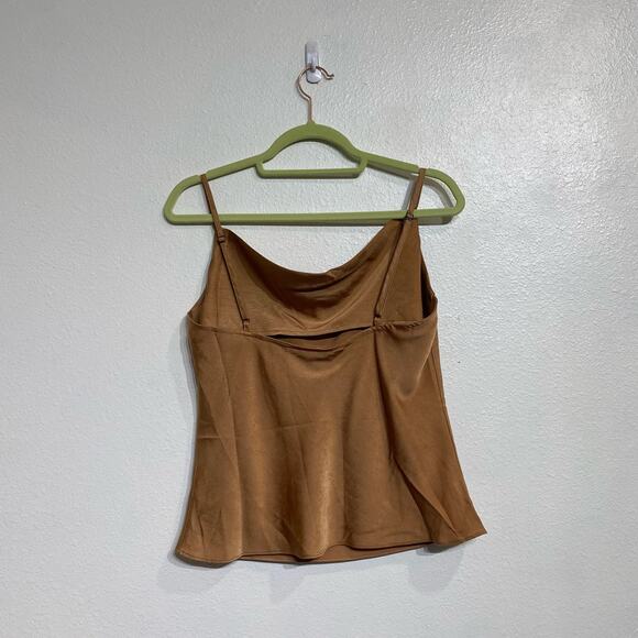 Elan Caramel Brown Sofia Cowl Neck Cami Top Sz M - Picture 9 of 11